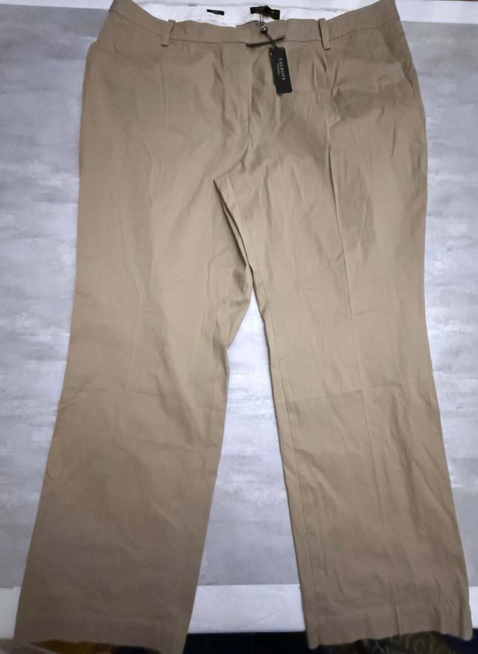 Talbots Heritage Woman 20W Khaki Dress Pants Tan Plus Size Cotton‎ Blend